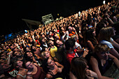 Publikum eines Musikfestivals,Barcelona,Spanien