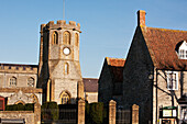 Church And Residence,Somerton,South Somerset,England,Uk