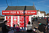 Fish And Chips Kiosk Facade,West Bay,Jurassic Coast,Dorset,England