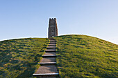 Turm oben auf dem Hügel,Glastonbury,Somerset,England