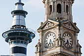 Modern And Old Tower,New Zealand