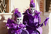 People In Venetian Costumes During Venice Carnival,Venice,Italy