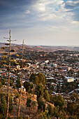 Blick auf die Stadt Gondar von einem hohen Aussichtspunkt, Gondar, Äthiopien