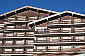 Apartment Buildings In The Centre Of Nendaz,A Popular Ski Resort Destination And Activity Centre In The Swiss Alps,Valais District,Switzerland
