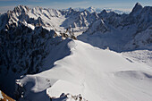 Glaciers of Aiguille du Midi near Mont Blanc,Chamonix,France