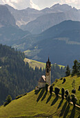 Kirche in der ladinischen Gemeinde von Wengen in den Dolomiten,Wengen,Italien