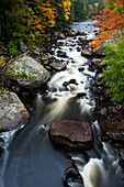 Fast moving west branch of the Ausable River in Adirondack Park,New York,USA,New York,United States of America