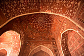 Interior of a dome and arches of the Taj Mahal,Agra,India