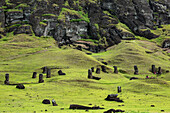 Moai at Rano Raraku Quarry on Easter Island,Hanga Roa,Easter Island,Chile