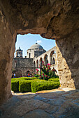 Der Garten der Mission San Jose Capistrano, San Antonio Missions National Historical Park, San Antonio, Texas, Vereinigte Staaten von Amerika