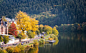 Banks of the river Moselle in autumn,Traben-Trarbach,Germany