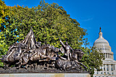 Skulptur eines Kavallerieangriffs, Ulysses S. Grant Memorial, Washington DC, Vereinigte Staaten von Amerika
