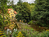 The holzmuhle,the Old Mill with adjacent river,Zwettl Valley,Waldviertel region,Lower Austria,Austria