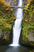Multnomah Falls in autumn,Columbia River Gorge,Oregon,United States of America