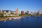 RiverPlace-Viertel und Hafen am Willamette River,Portland,Oregon,Vereinigte Staaten von Amerika