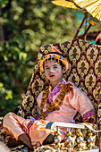 Novitation Ceremony to induct young boys into the Buddhist Monastery as monks in a rural village along the Irrawaddy River,Myanmar/Burma,Kachin,Myanmar