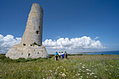 Tourists at the Torre del Serpe,near Otranto,Otranto,Puglia,Italy