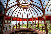 Bay window overlooking Bournemouth Beach,Russell Cotes Art Gallery and Museum,Cliff Promenade,Bournemouth,England
