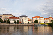 From the Vltava River,a view of The Old Town in Prague.,Old Town,Prague,Czech Republic