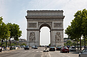 The Arc de Triomphe and Paris traffic., Paris,France