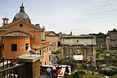 Tourists at The Roman Forum in Rome,Rome,Italy