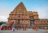 Brihadishvara, Tempelkomplex aus der Chola-Ära, gewidmet der Hindu-Gottheit Lord Shiva, Thanjavur, Tamil Nadu, Indien