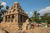 Arjuna Ratha,one of the Five Rathas,granite carved monoliths at Mahabalipuram,Tamil Nadu,India,Chengalpattu,Tamil Nadu,India