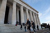 The entrance to the Lincoln Memorial,in Washington DC,USA.,The Lincoln Memorial,on the Mall,Washington DC,USA.