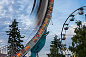 Motion blur of a Ferris wheel at a traveling carnival,Yelm,Washington,United States of America