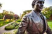 Statue of Judge Baylor on the campus of Baylor University in the State of Texas,USA,Waco,Texas,United States of America