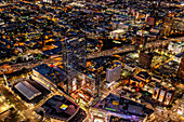 Luftaufnahme des Stadtzentrums von Los Angeles mit dem Harbor Freeway,Kalifornien,Vereinigte Staaten von Amerika