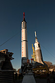 Mercury-Redstone und Little Joe II stehen im Raketenpark des Johnson Space Center in Houston, Texas, Webster, Texas, Vereinigte Staaten von Amerika