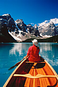 Canoeing,Moraine Lake,Banff National Park,Alberta,Canada