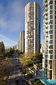 Residential buildings and street view in Vancouver,Canada,Vancouver,British Columbia,Canada