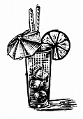 Illustration von Cocktail