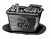 Illustration einer Recycling-Tonne