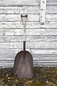 Shovel Outside an Abandoned RCMP Post and Post Office