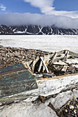 Verlassenes Ruderboot, Craig Harbour, Ellesmere Island, Nunavut, Kanada