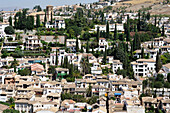 Überblick über die Stadt, Albaycin, Granada, Spanien