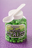 Flasche mit Anti-Stress-Pillen