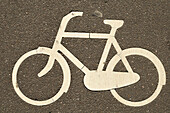 Fahrradspur-Schild,Amsterdam,Niederlande