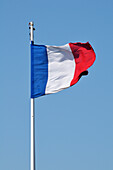 Französische Flagge, Montpellier, Herault, Languedoc-Roussillon, Frankreich