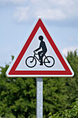 Cycle Route Ahead Sign,Bouzigues,France