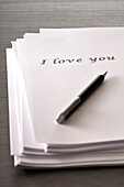 Notizpapier und Stift,Ich liebe dich