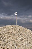 Sign with WiFi on Pile of Rocks,Frontignan,Herault,France