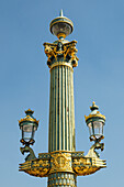 Verschnörkelte Straßenlampe,Place de la Concorde,Paris,Frankreich