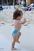 Baby Boy on Beach,Mexico
