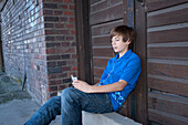 Boy Listening to MP3 Player