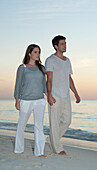 Couple Walking on Beach,Reef Playacar Resort and Spa,Playa del Carmen,Mexico
