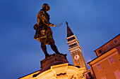 Statue von Giuseppe Tartini, Piran, Slowenien